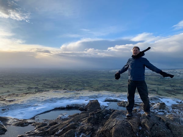 Andrew at the top of Slemish