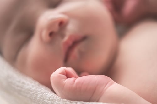 Newborn baby closeup