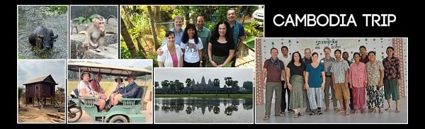 Collage of images from the team's time in Cambodia