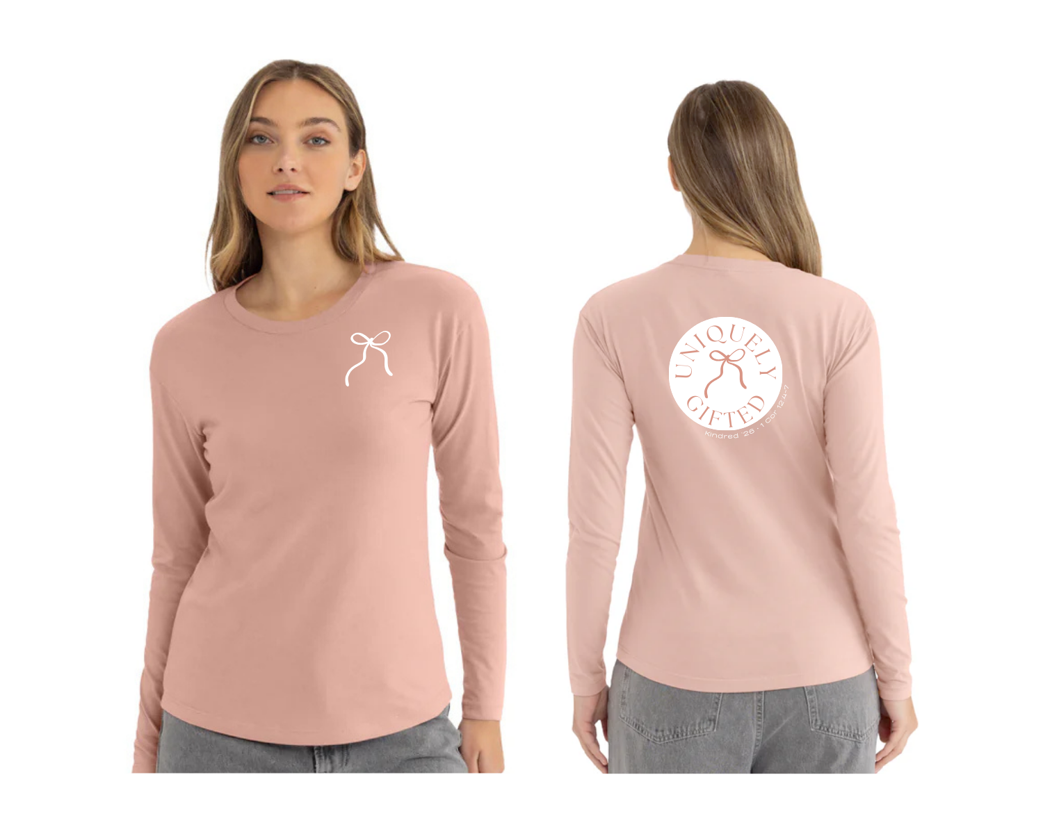 Uniquely Gifted long-sleeved t-shirt pink