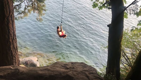 Playing on a Rope Swing